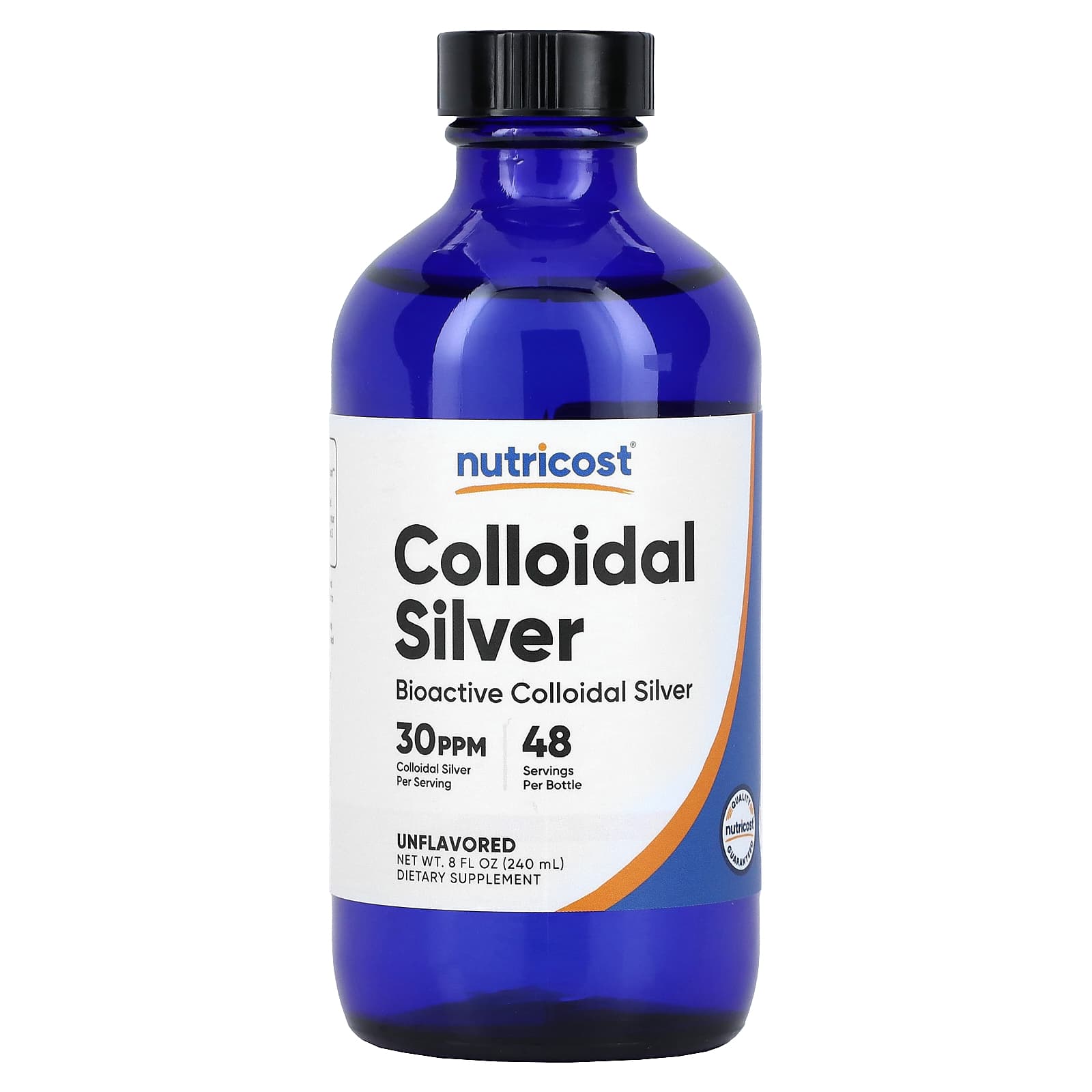 Nutricost, Colloidal Silver, Unflavored, 150 mcg, 8 fl oz (240 ml)