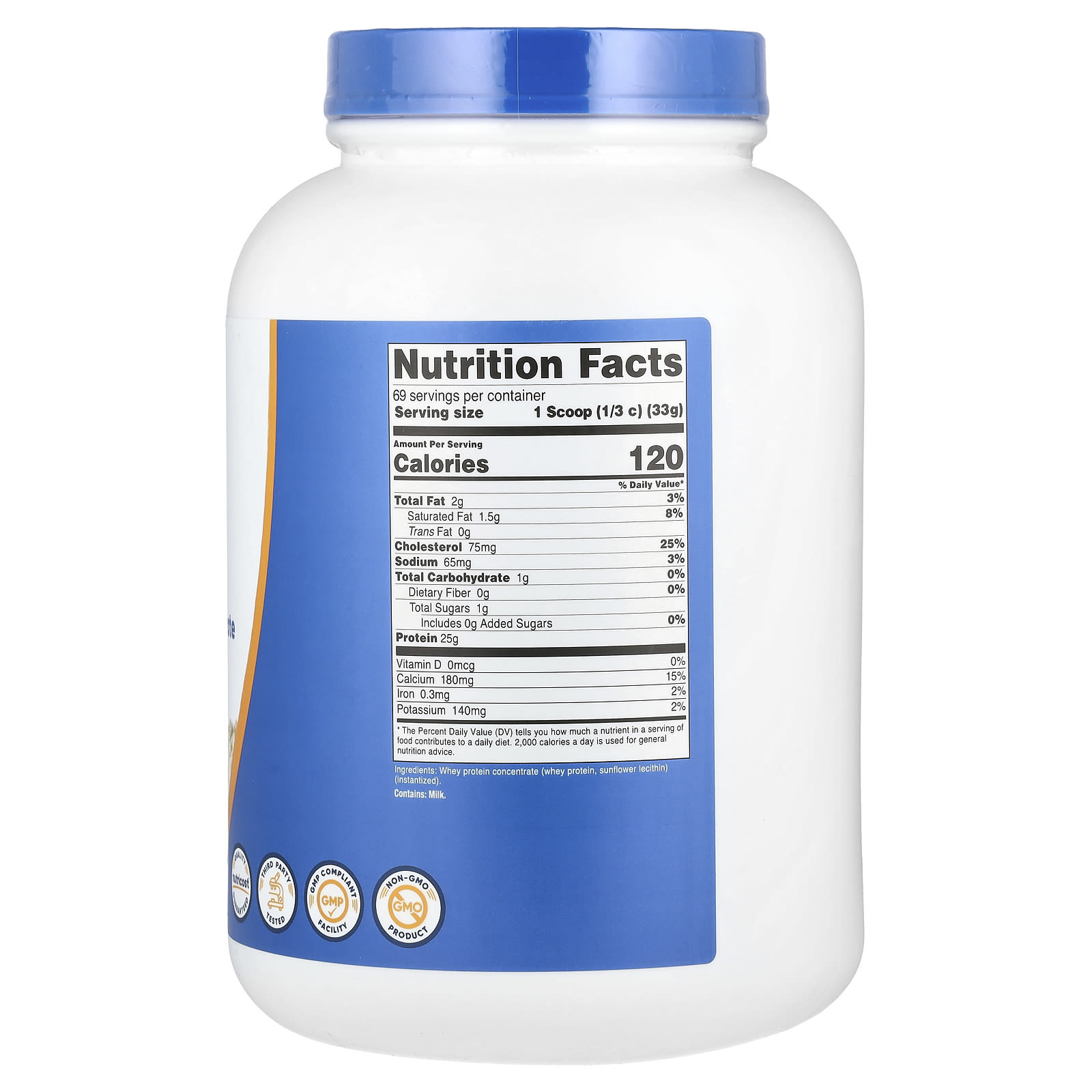 Nutricost, Whey Protein Concentrate, Unflavored, 5 lb (2,268 g)
