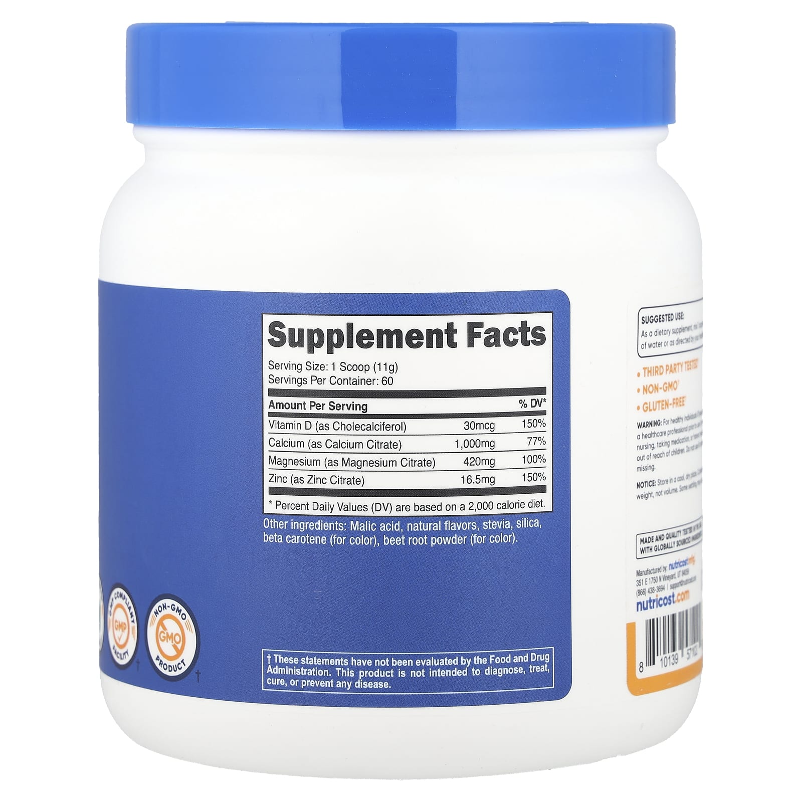 Nutricost, Calcium Magnesium & Zinc with Vitamin D3, Peach Mango, 24 oz (672 g)