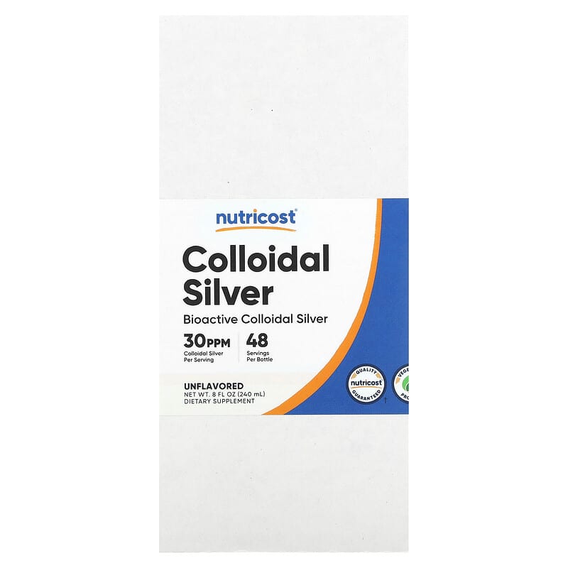 Nutricost, Colloidal Silver, Unflavored, 150 mcg, 8 fl oz (240 ml)