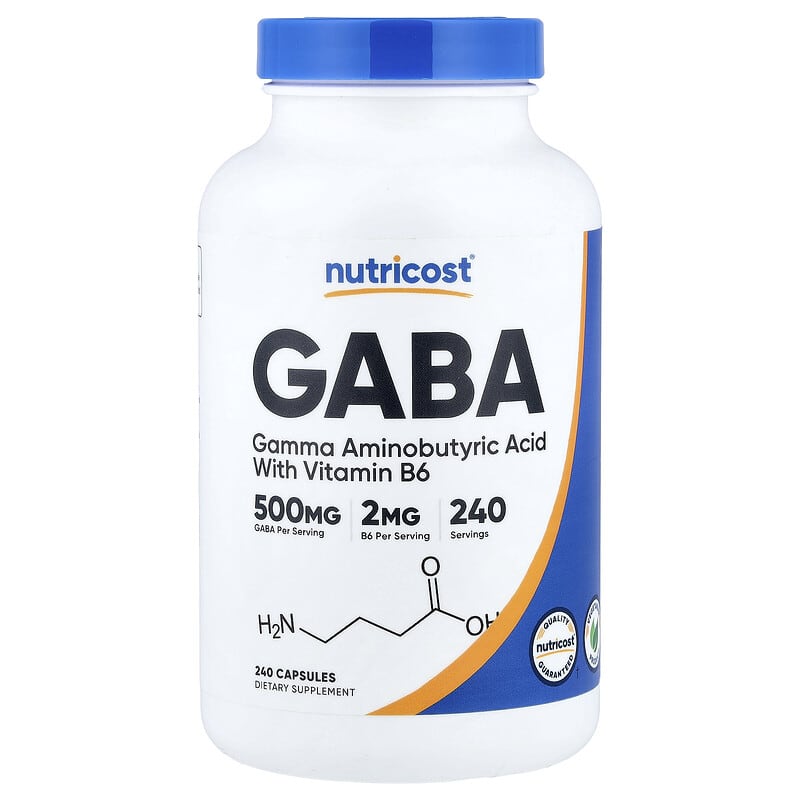 Nutricost, GABA with Vitamin B6, 240 Capsules