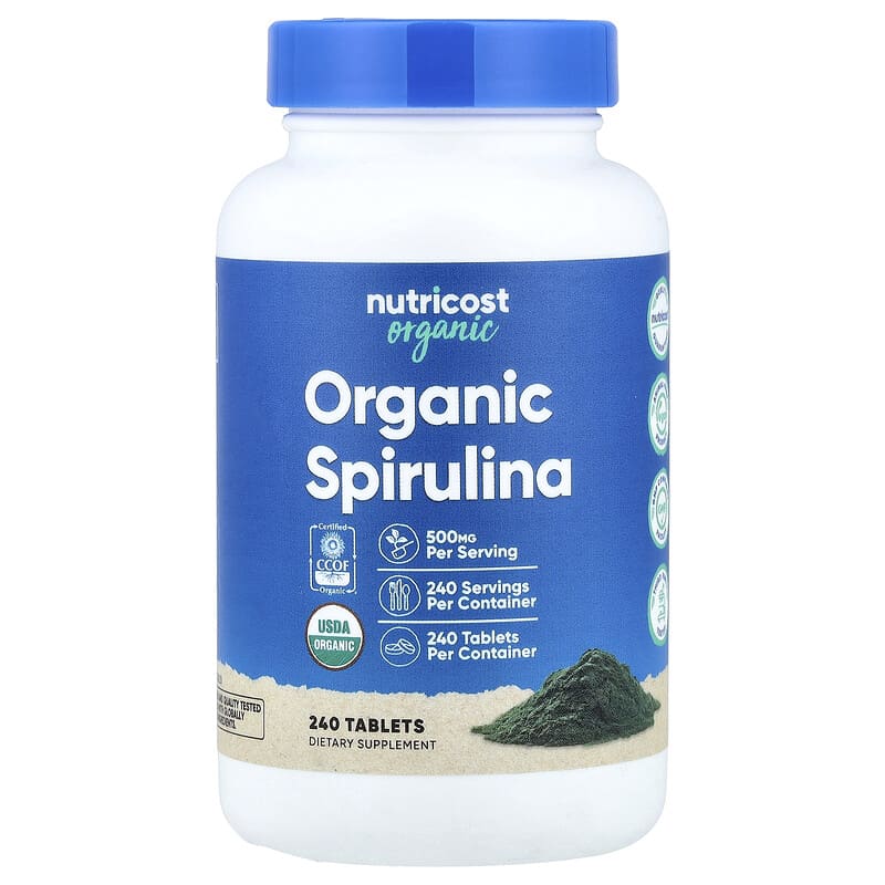 ارگانیک اسپیرولینا نوتریکاست (Organic Spirulina) 500 میلیگرم، 240 قرص
