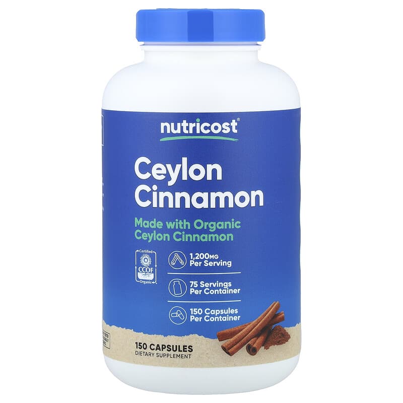 Nutricost, Ceylon Cinnamon, 150 Capsules (600 mg per Capsule)