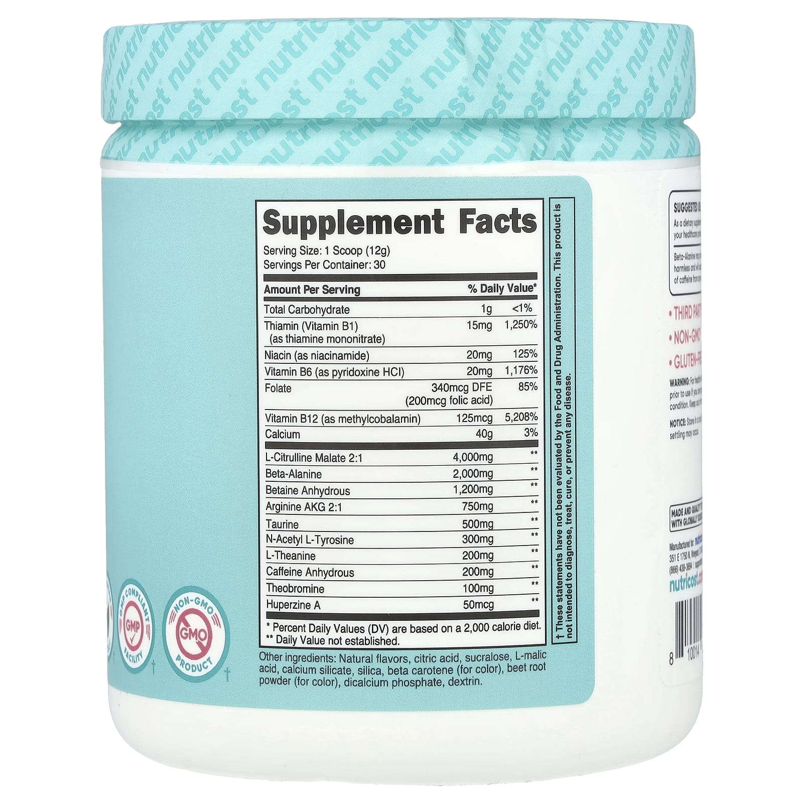 Nutricost, Women, Pre-Workout Complex With Vitamin B12 & Folate, Peach Mango, 12.4 oz (348 g)