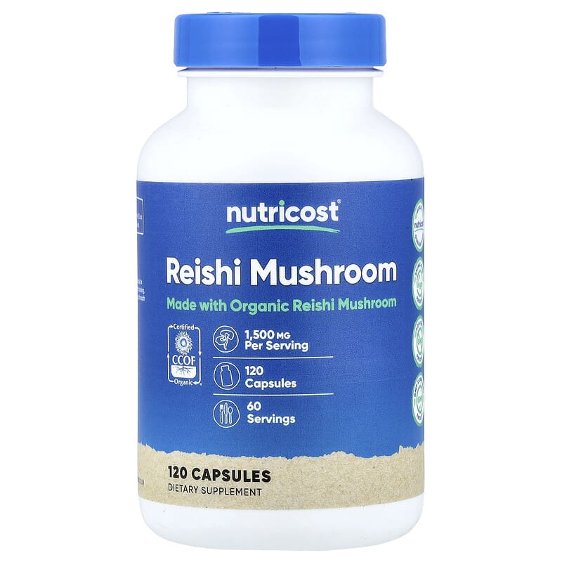 Nutricost, Reishi Mushroom, 120 Capsules (750 mg per Capsule)