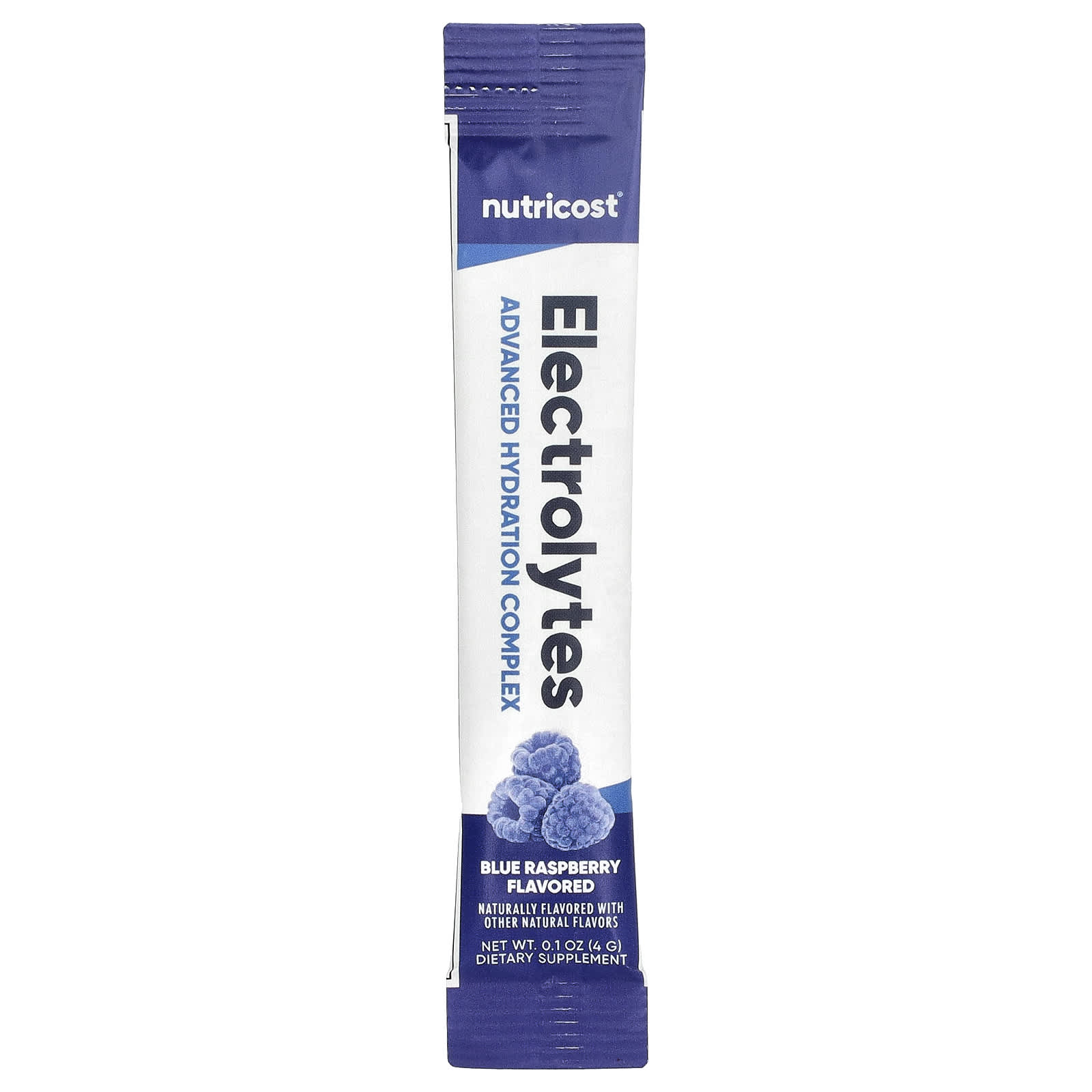 الکترولیت، کمپلکس آبرسانی پیشرفته نوتریکاست (Electrolytes Advanced Hydration Complex) طعم تمشک آبی، 40 استیکپک، هر عدد 4 گرم