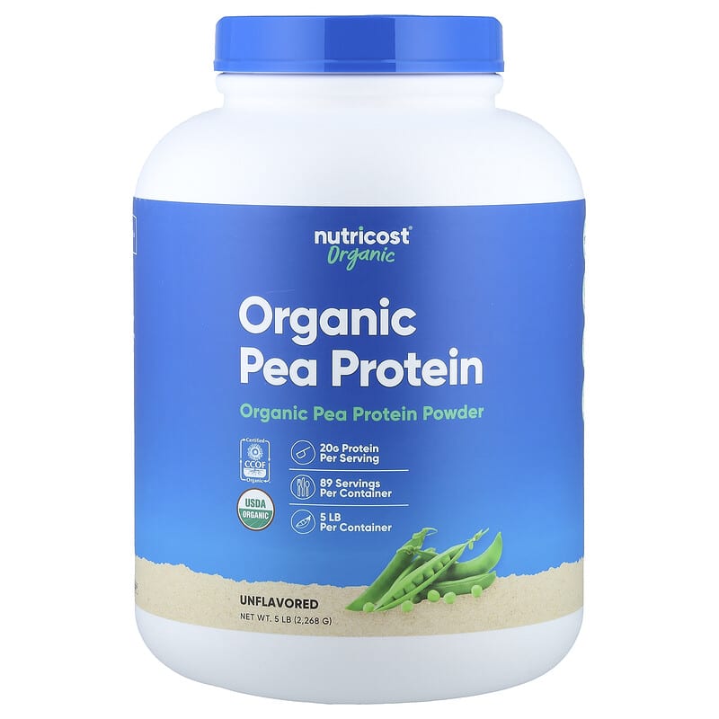 Nutricost, Organic Pea Protein, Unflavored, 5 lb (2,268 g)
