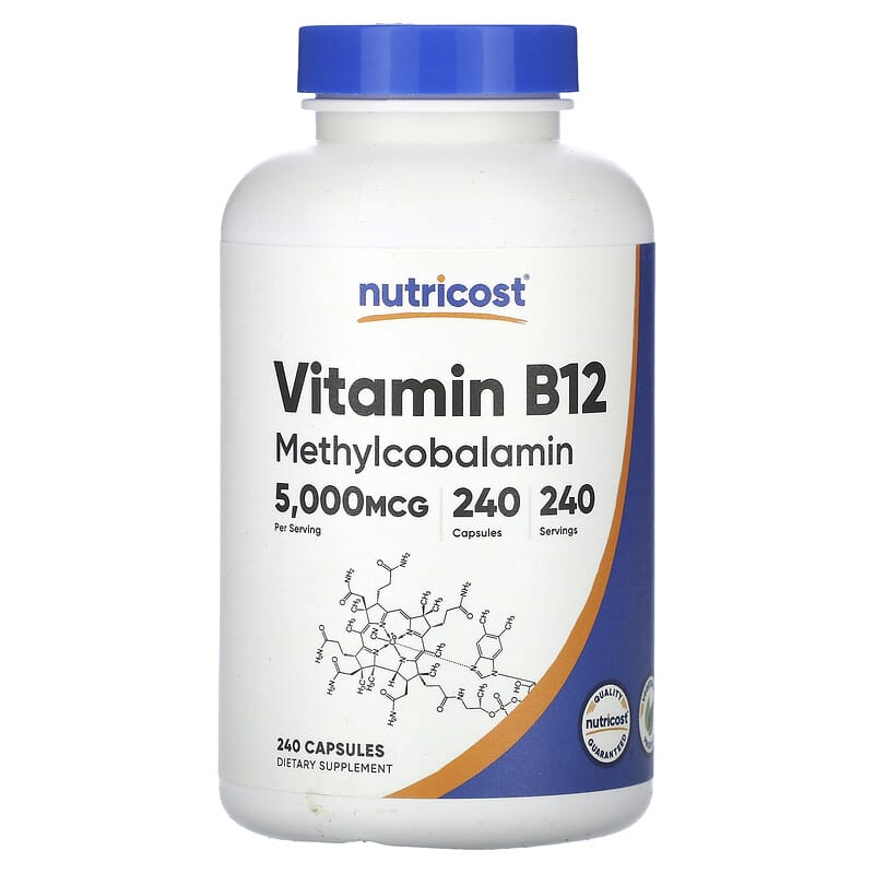 ویتامین B12 نوتریکاست (Vitamin B12) 5,000 میکروگرم، 240 کپسول