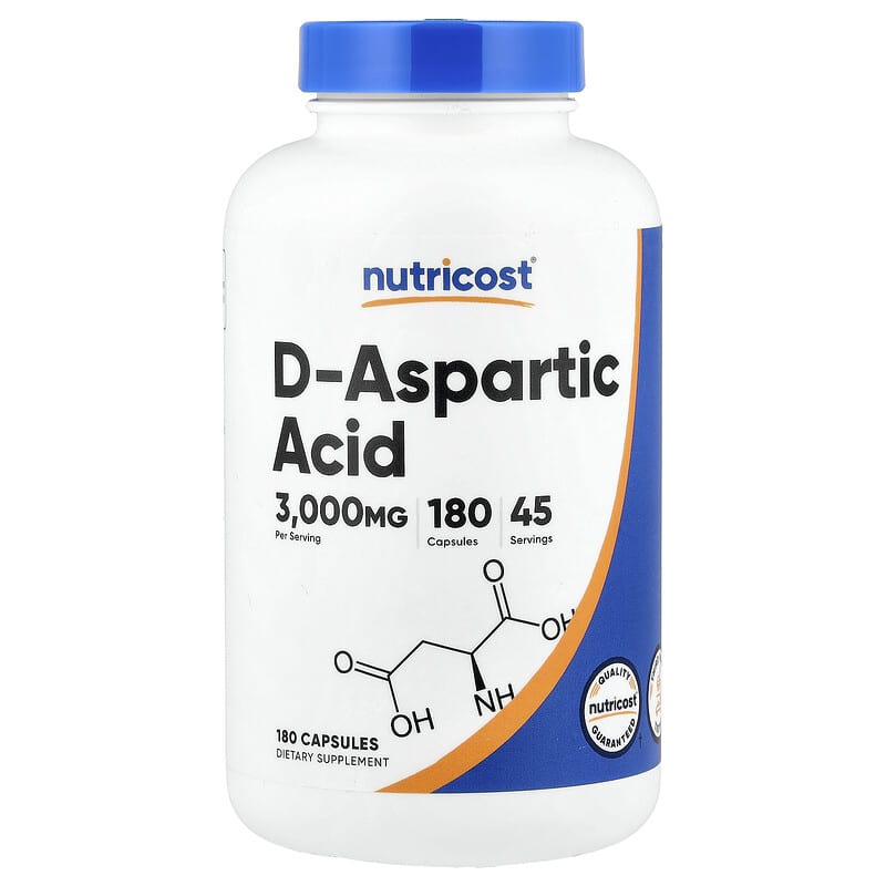 Nutricost, D-Aspartic Acid , 180 Capsules (750 mg per Capsule)