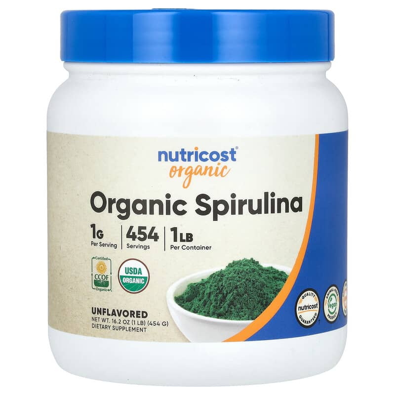 ارگانیک اسپیرولینا نوتریکاست (Organic Spirulina) بدون طعم، 454 گرم