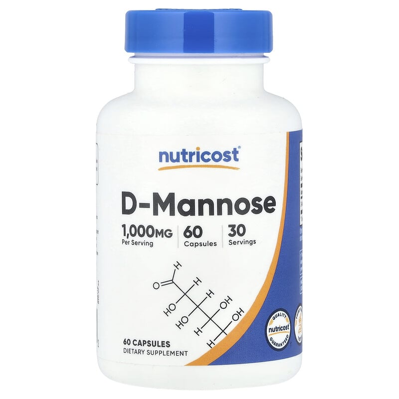 Nutricost, D-Mannose, 60 Capsules (500 mg per Capsule)