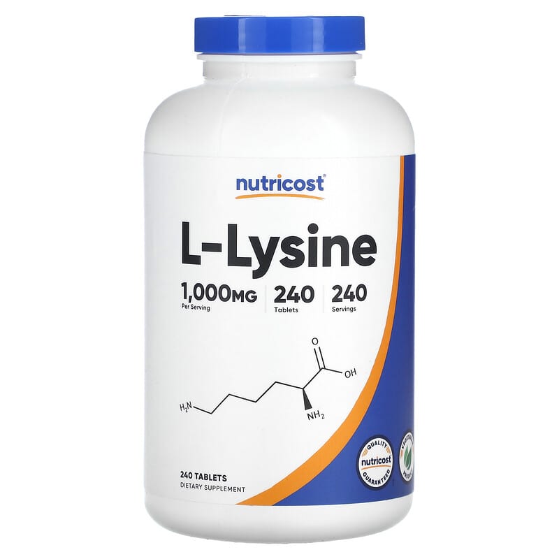 ال-لیزین نوتریکاست (L-Lysine) 1,000 میلیگرم، 240 قرص