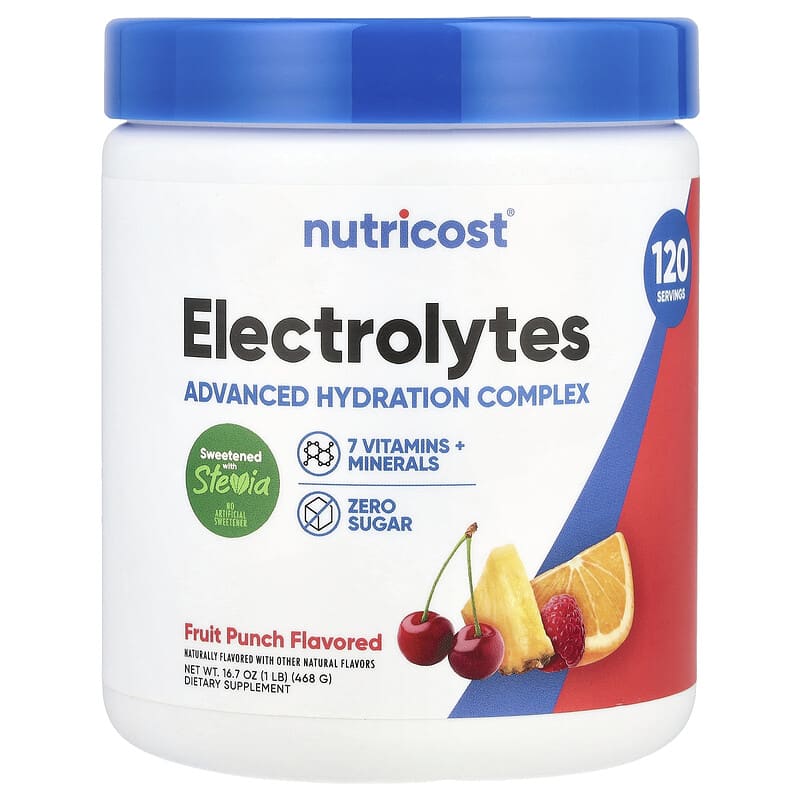 الکترولیت، کمپلکس آبرسانی پیشرفته نوتریکاست (Electrolytes Advanced Hydration Complex) طعم پانچ میوه، 468 گرم