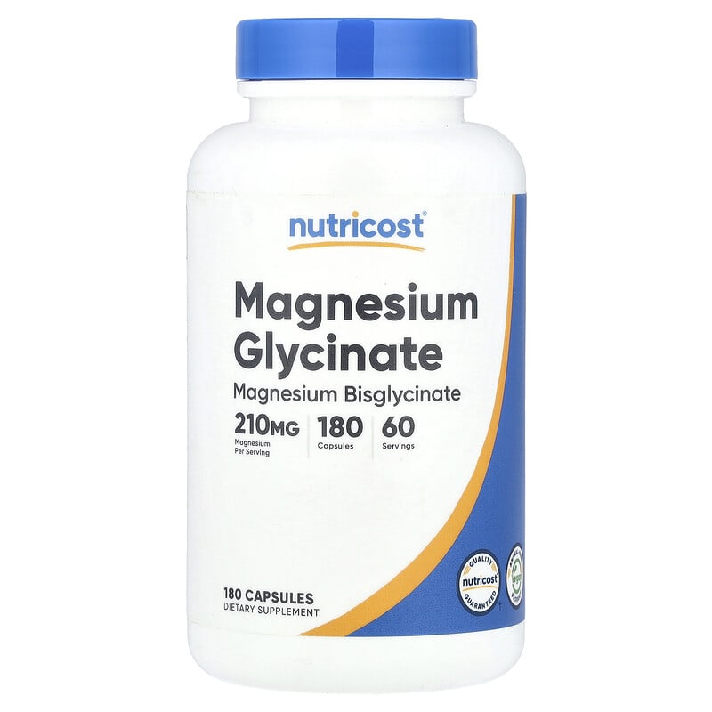 Nutricost, Magnesium Glycinate, 180 Capsules (70 mg per Capsule)