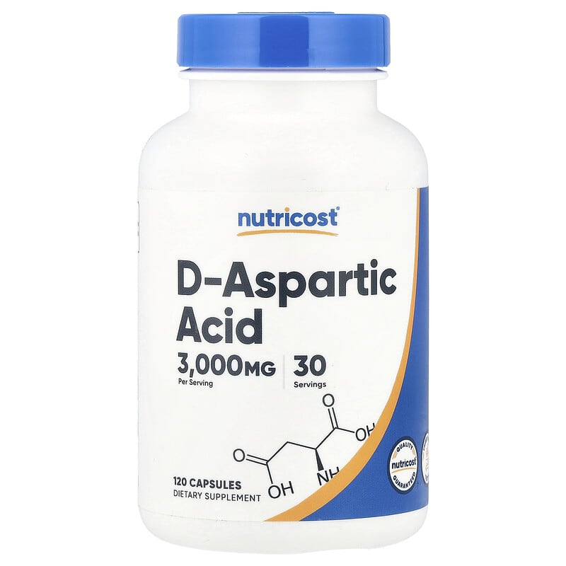 Nutricost, D-Aspartic Acid, 120 Capsules (750 mg per Capsule)