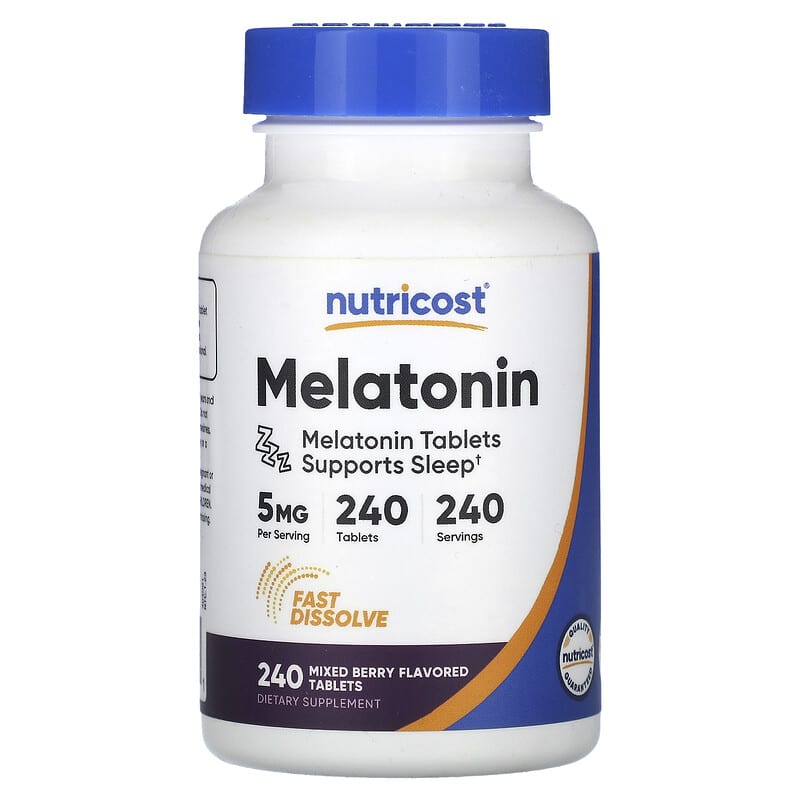 ملاتونین نوتریکاست (Melatonin) طعم بری مخلوط، 5 میلیگرم، 240 قرص