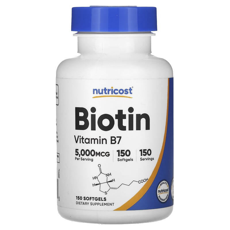 بیوتین نوتریکاست (Biotin) 5,000 میکروگرم، 150 سافتژل
