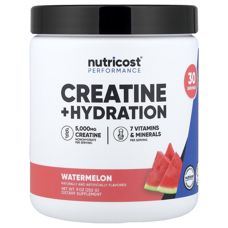 Nutricost, Performance, Creatine + Hydration, Watermelon, 9 oz (252 g)