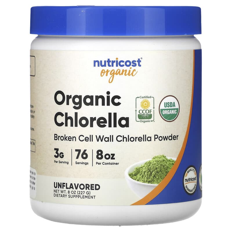 ارگانیک کلورلا نوتریکاست (Organic Chlorella) بدون طعم، 227 گرم