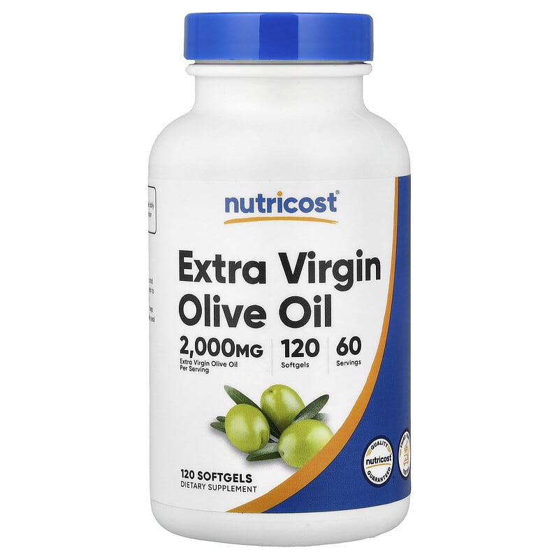 روغن کسترا ویرگین ولیو نوتریکاست (Extra Virgin Olive Oil) 120 سافتژل، 1,000 میلیگرم در هر سافتژل
