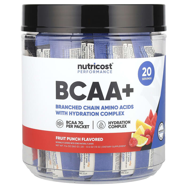 بیسیایای پلاس نوتریکاست (BCAA+) طعم پانچ میوه، 20 ساشه، هر عدد 13 گرم