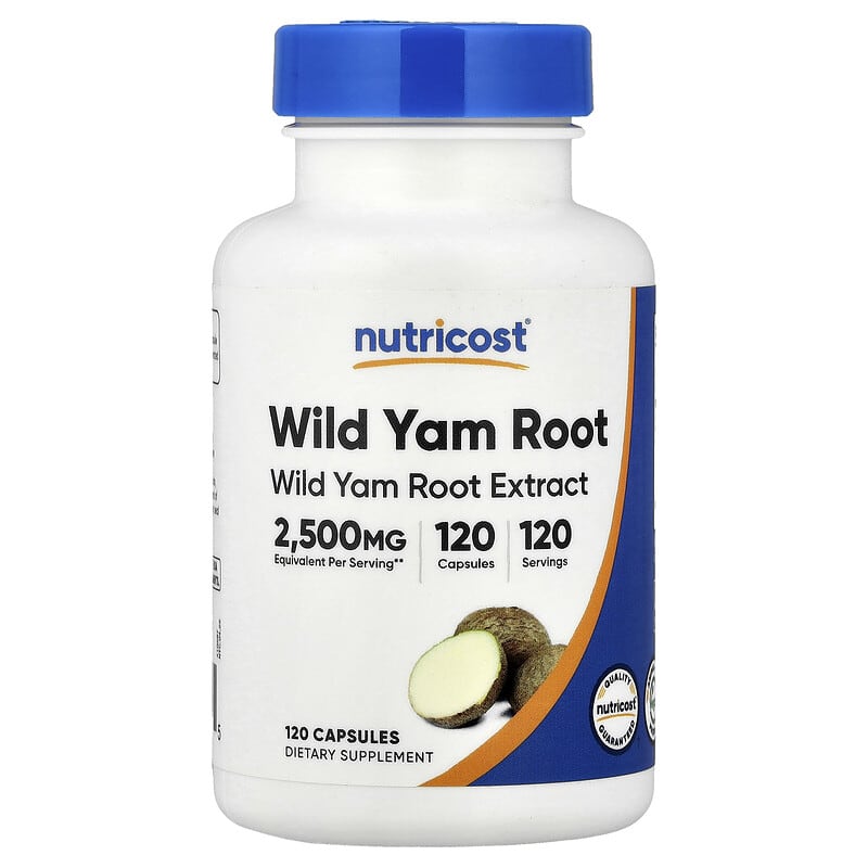 ریشه ویلد یام نوتریکاست (Wild Yam Root) 120 کپسول، 125 میلیگرم در هر کپسول