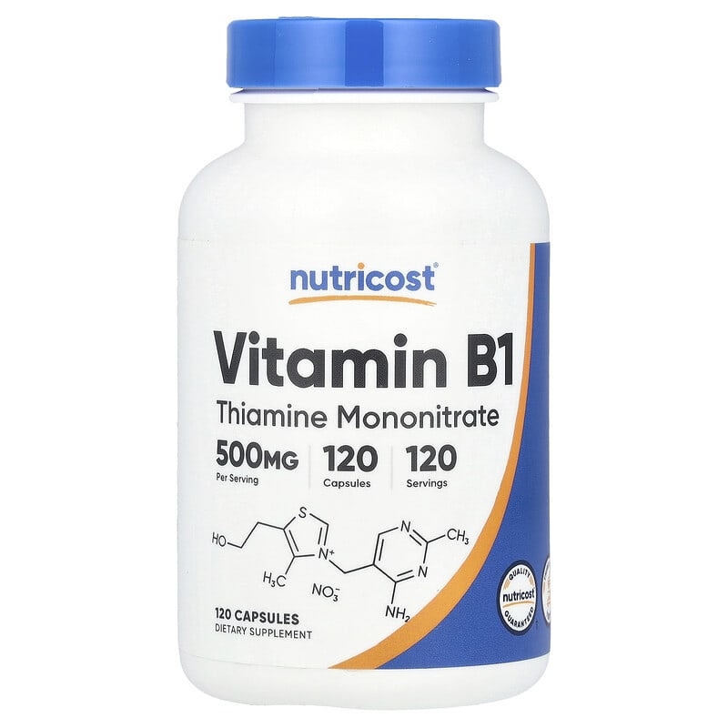 ویتامین B1 نوتریکاست (Vitamin B1) 500 میلیگرم، 120 کپسول